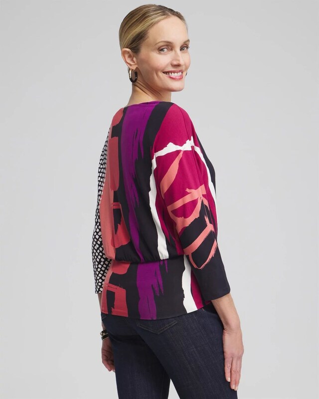 Touch of Cool Abstract Banded Hem Tee - image 3